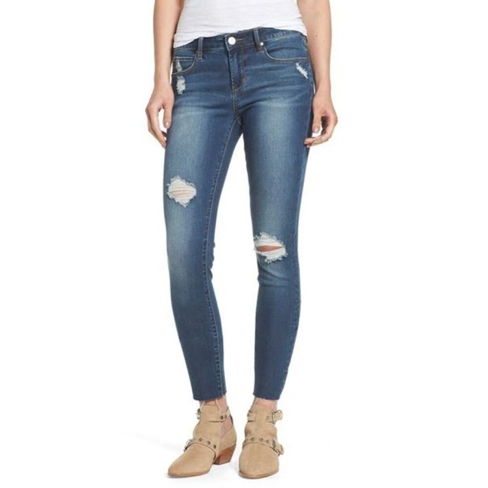 Articles Of Society Sarah Prarie Jeans Sz 26 Distressed Skinny Grunge‎ Rock Goth